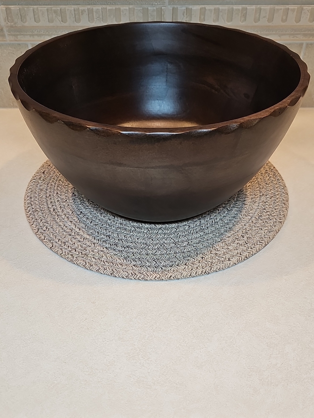 Large Carved Wood Edge Bowl Dark Hearth & Hand With Magnolia